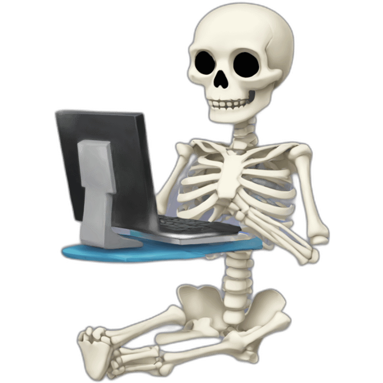 Computer programmer skeleton emoji