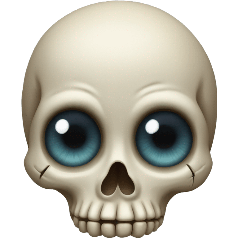 Detailed skull with human eyes emoji