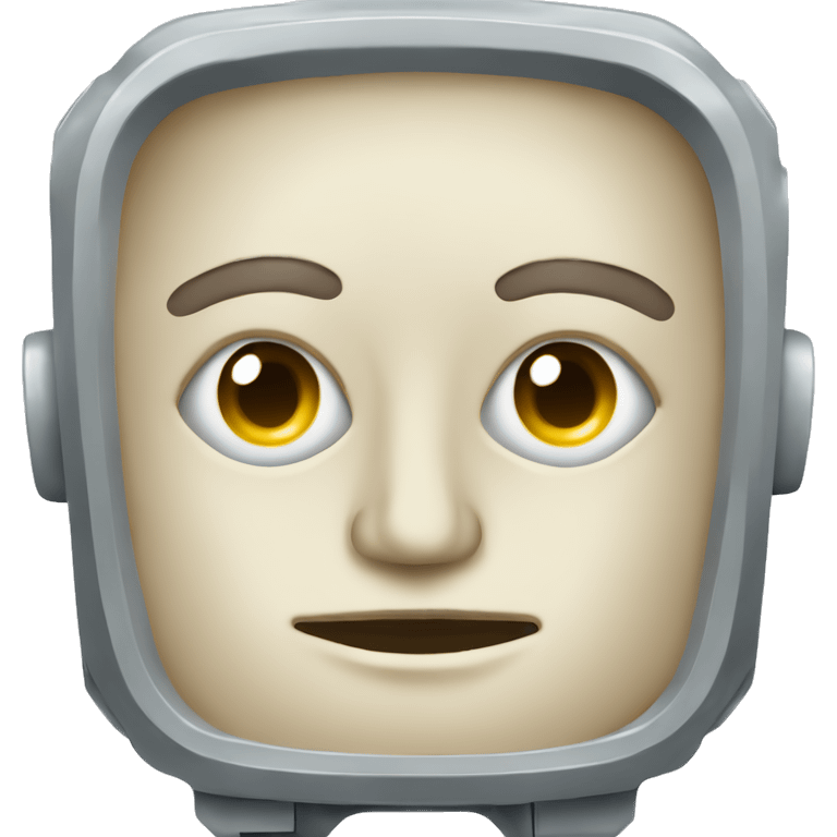 ai computer android person chip with a face looking into something emoji