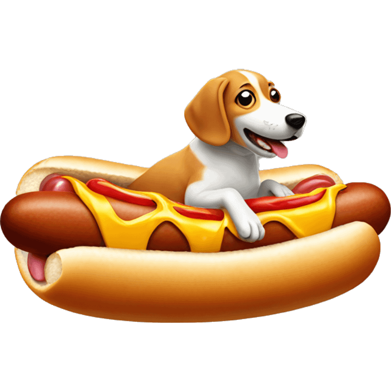 Dog riding hot dog  emoji