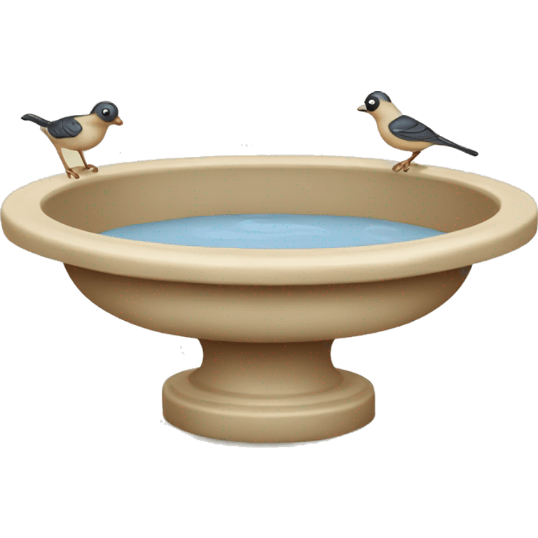 Vintage beige bird bath emoji