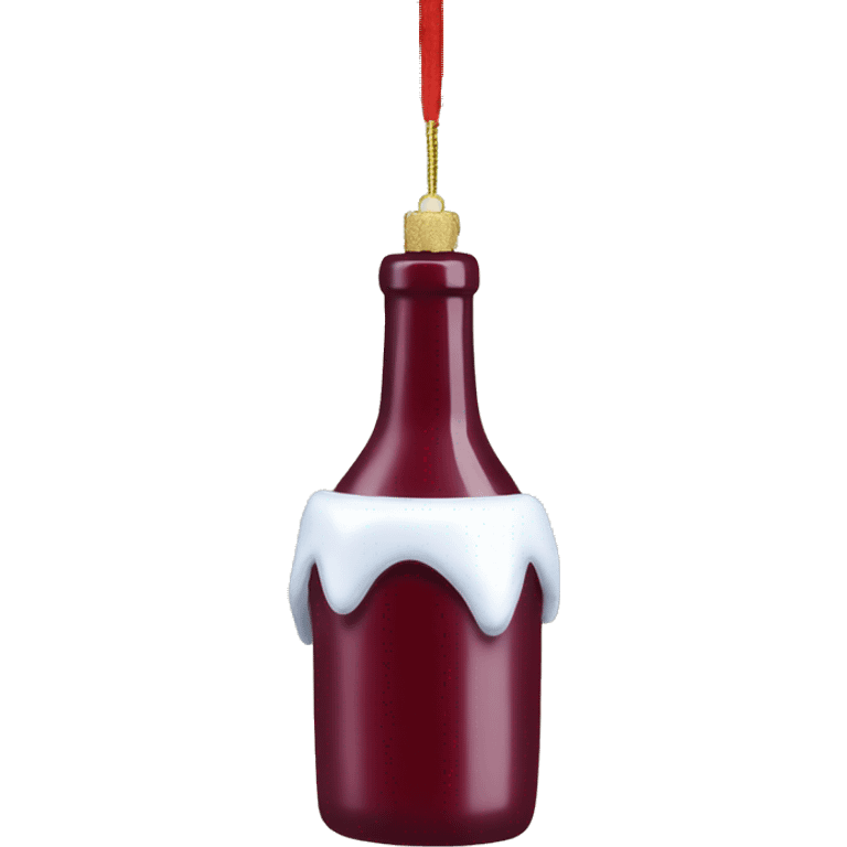 Wine red and white Christmas ornament  emoji