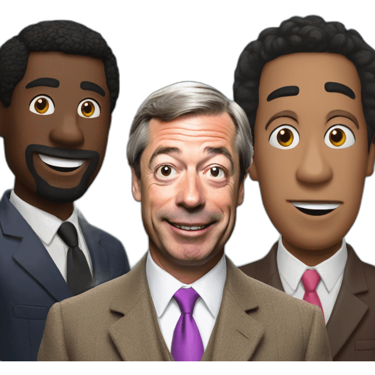 Nigel farage with black friends emoji