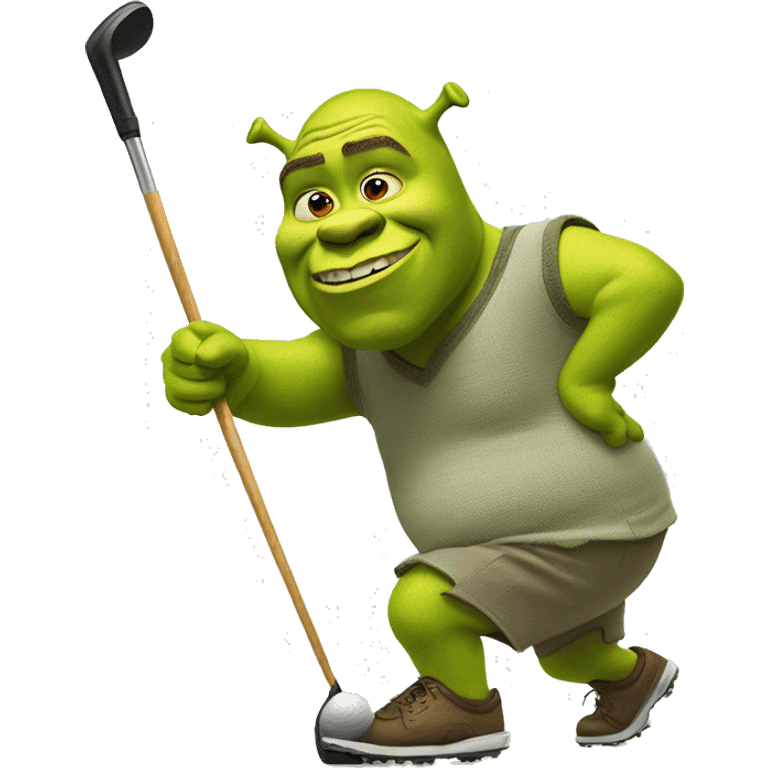 Shrek playing golf emoji