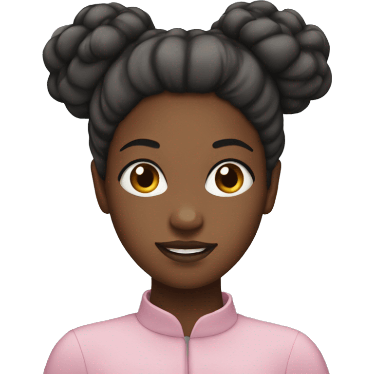 Black girl with a big puffy bun on her head emoji