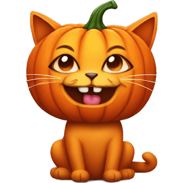 Cat in pumpkin emoji