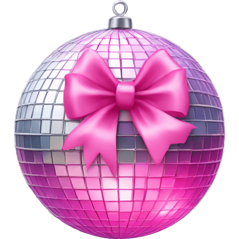 disco ball with pink bow emoji