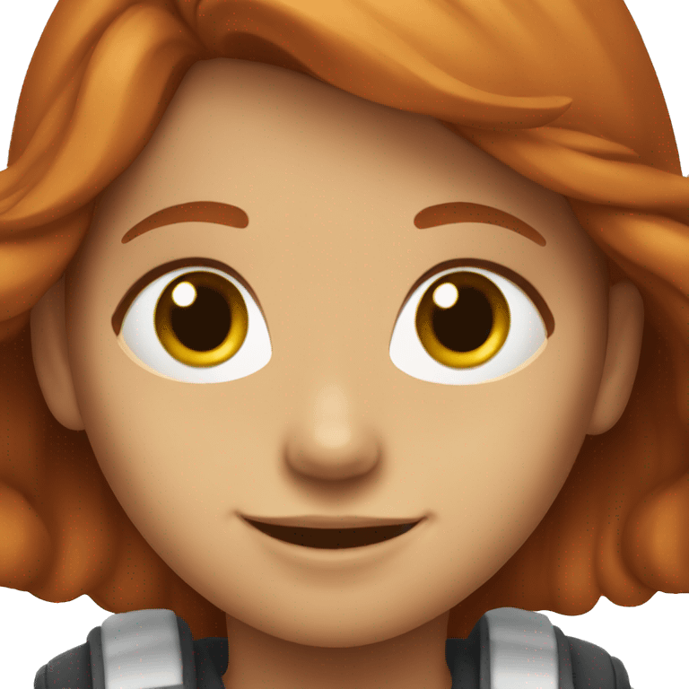 smiling girl with auburn hair emoji