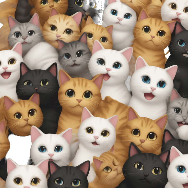 So many cats in a pile emoji