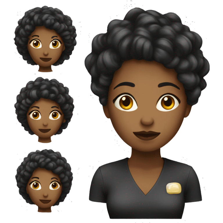 femme cheveux noir  emoji