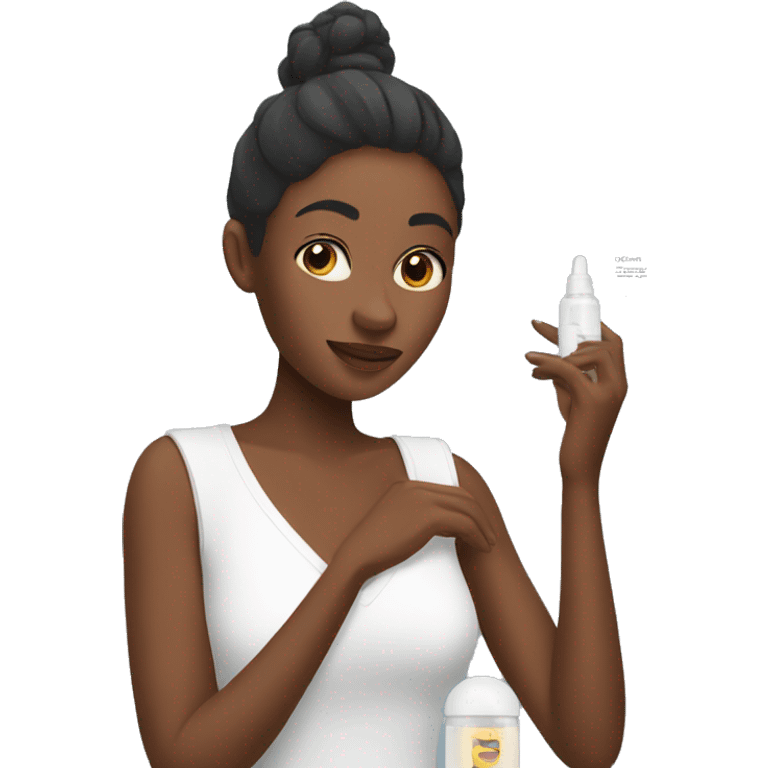 Woman doing her skin care emoji