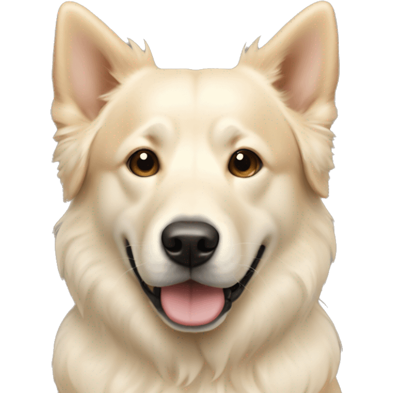 light color retriever and jindo mix with cream face and body emoji