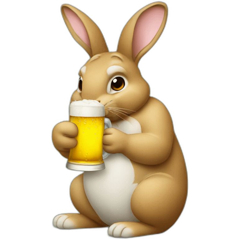 rabbit drinking beer emoji