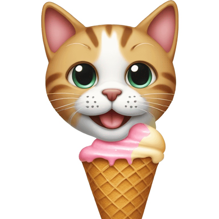 Cat with ice cream emoji