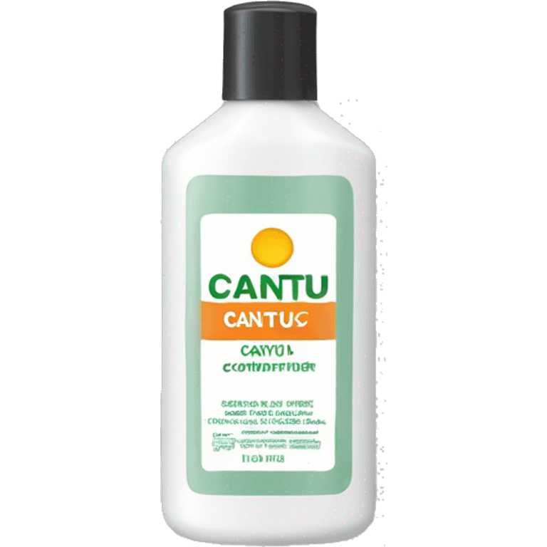 narrow bottle of hair conditioner with a label that says cantu emoji