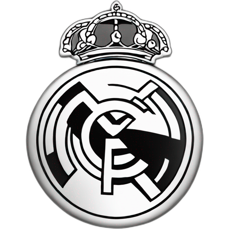 real madrid logo black and white emoji