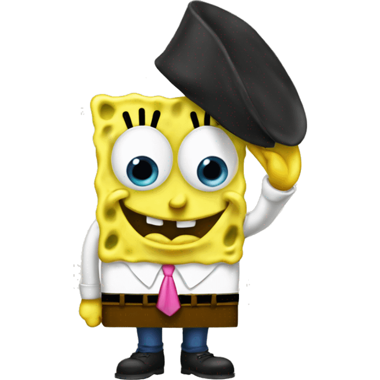 SpongeBob saluting emoji