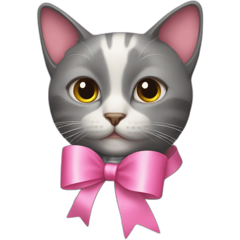 cat with pink ribbon emoji