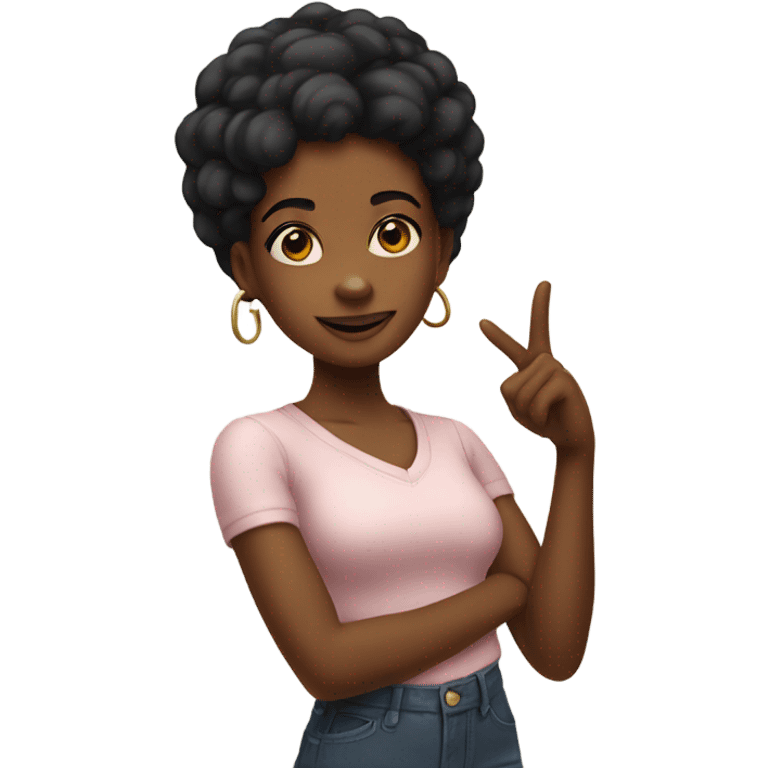 Cute black girlfriend pointing straight at you  emoji