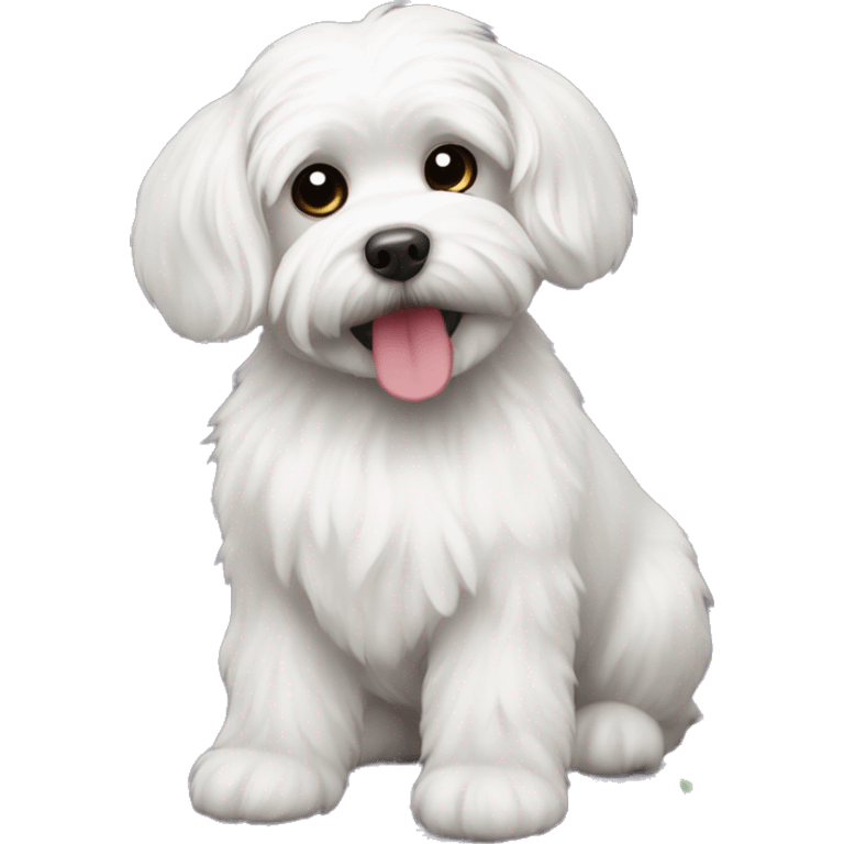 dog Maltese with toys emoji