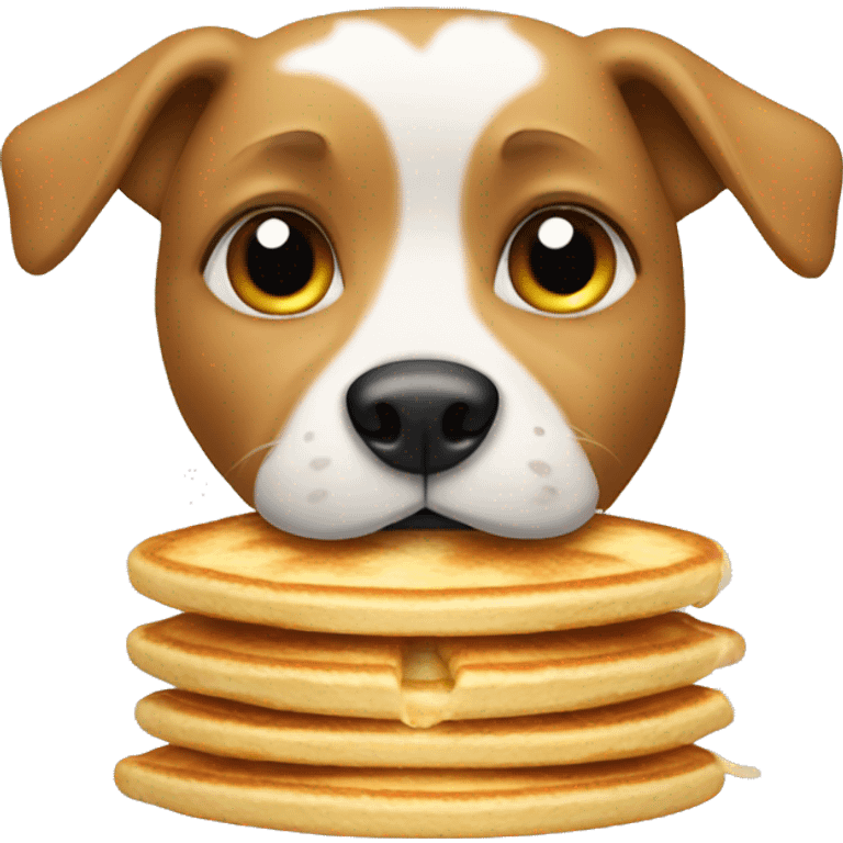 Dog eating pancakes emoji