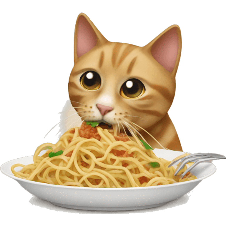 Cat eating spaghetti  emoji