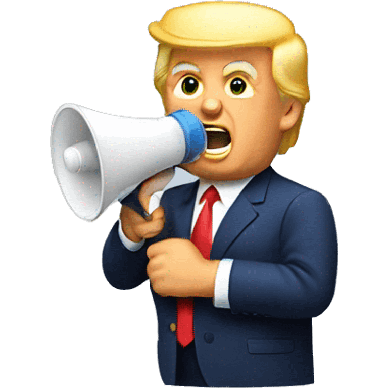 trump holds loudspeaker emoji