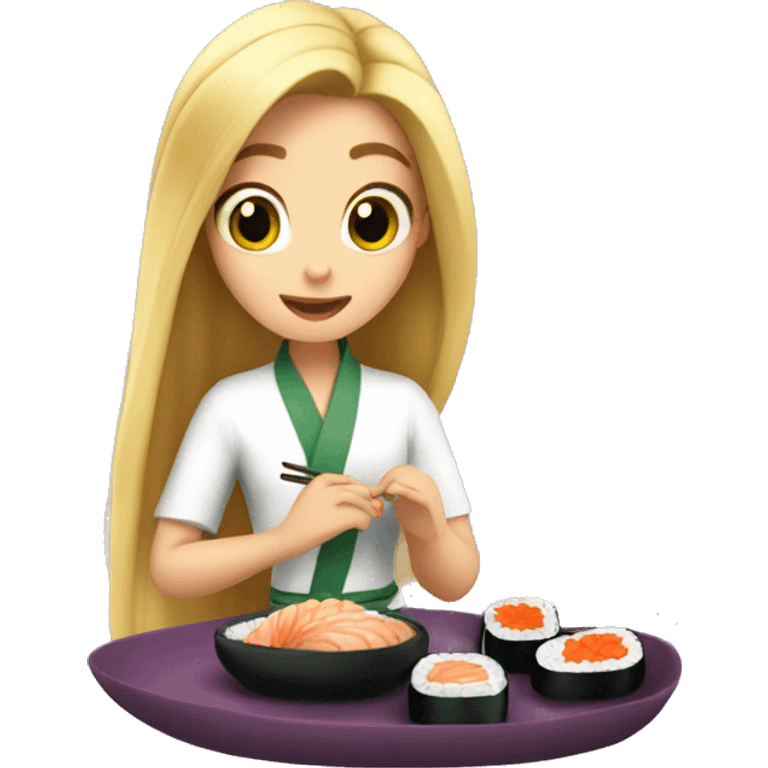 rapunzel eating sushi emoji