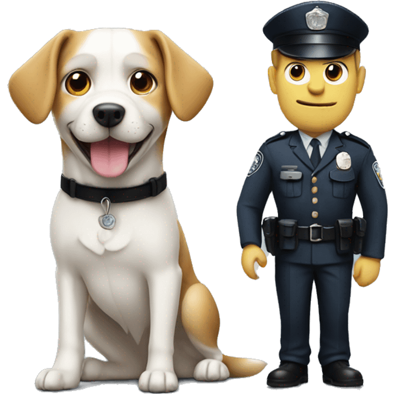 Dog with a policeman emoji