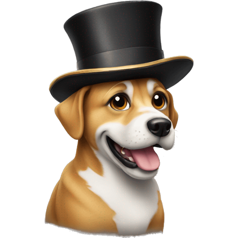 a dog with a tophat emoji