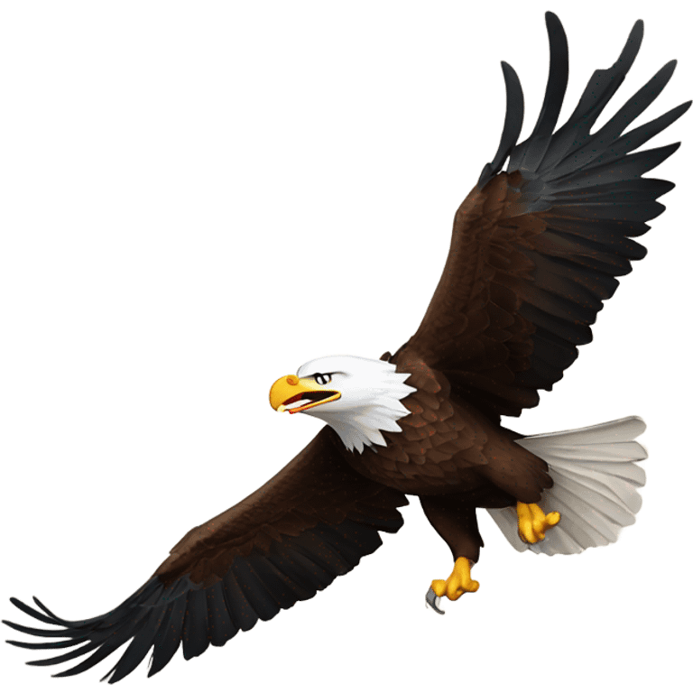 Bald eagle flying away from an explosion  emoji