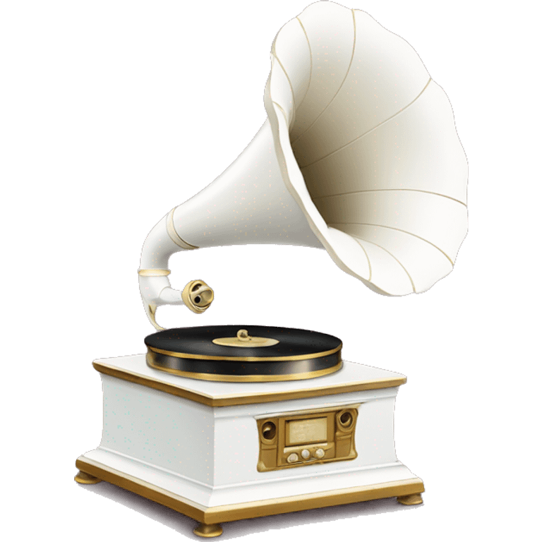 white retro gramophone emoji