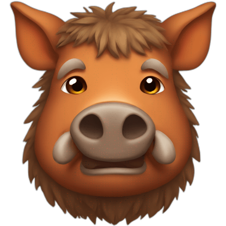 brown boar with orange cheeks emoji