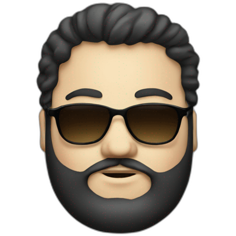 fat white guy with dark hair and beard with sunglasses emoji