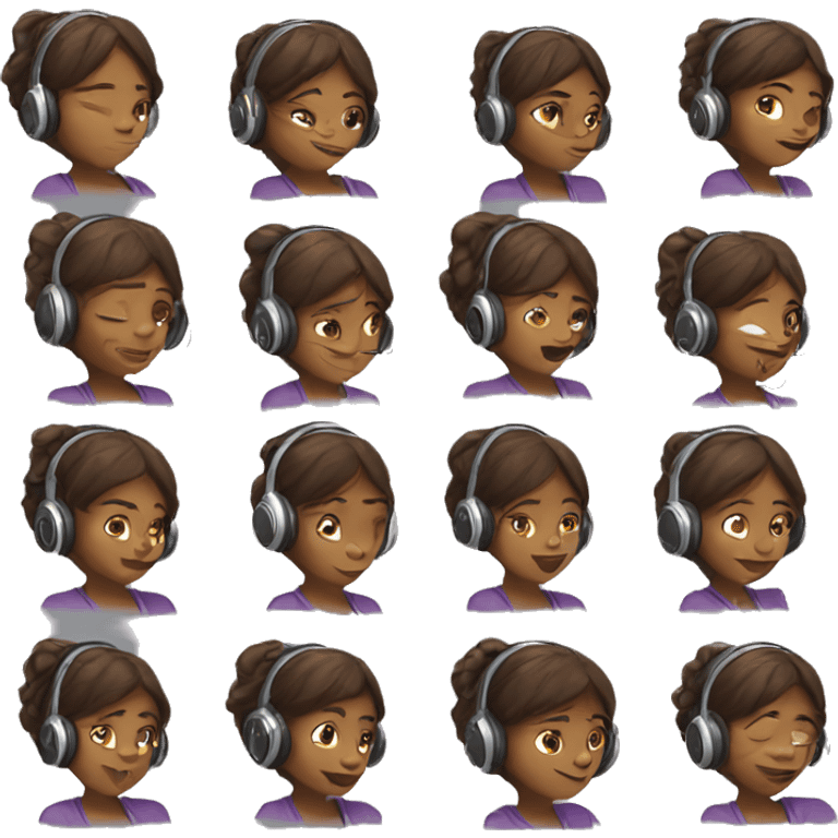 brownskin girl with headphones on emoji