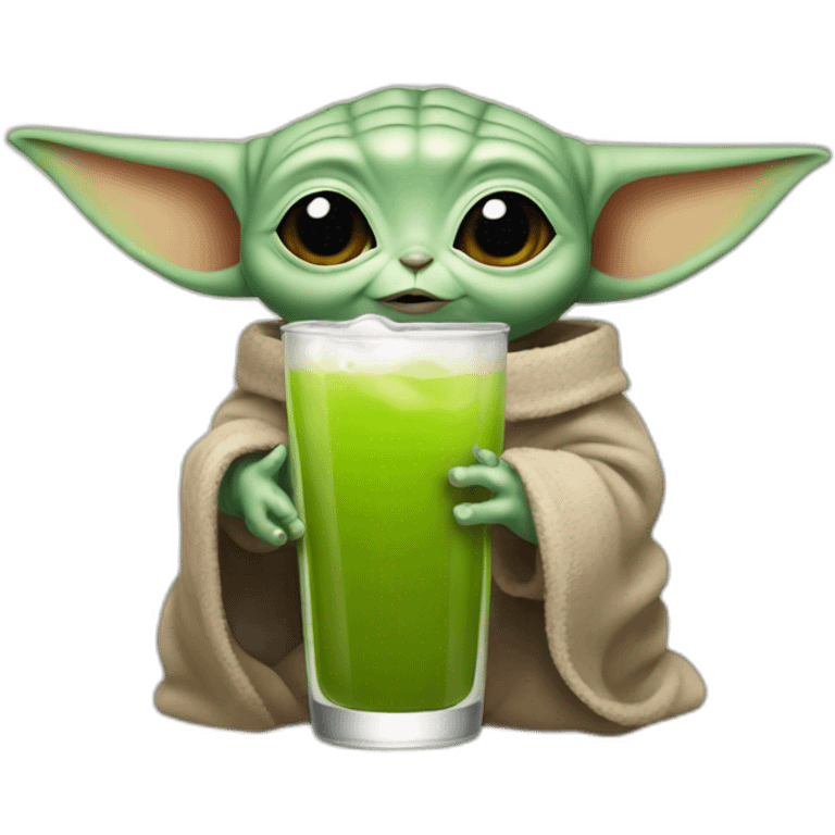 baby Yoda drinking emoji