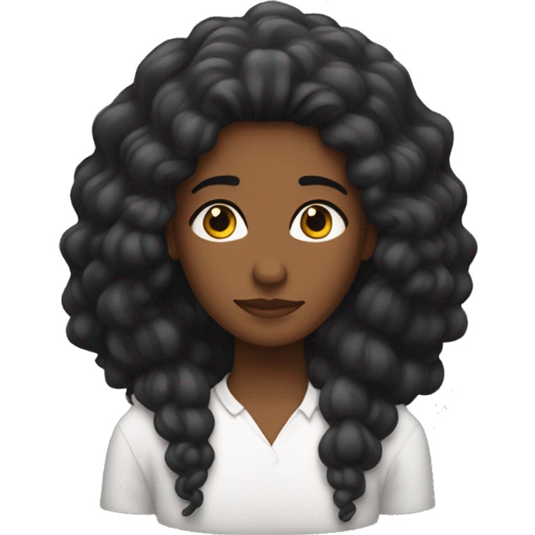 Una morocha de pelo negro con flequilo emoji