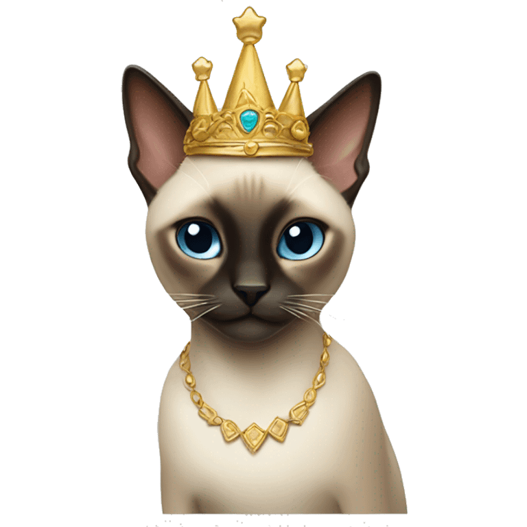 Goddess Siamese cat with a crown emoji