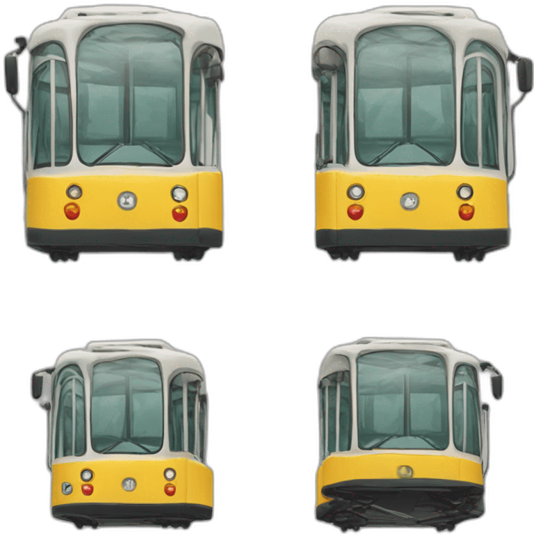 trolleybus sliced in two halfs emoji