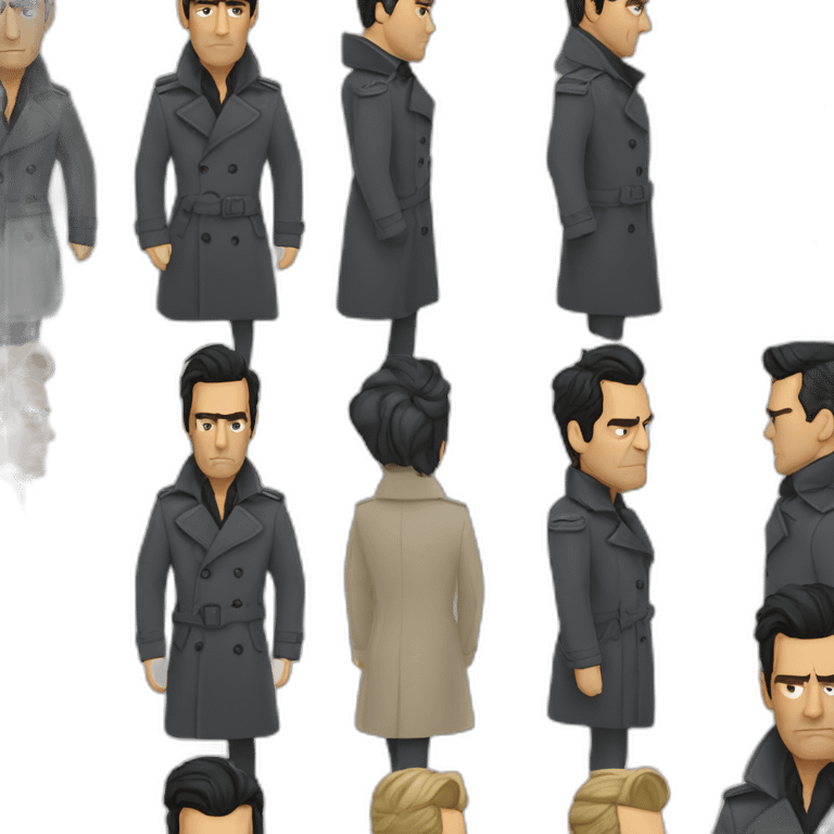 Ben Chaplin frowning sleek trench coat emoji