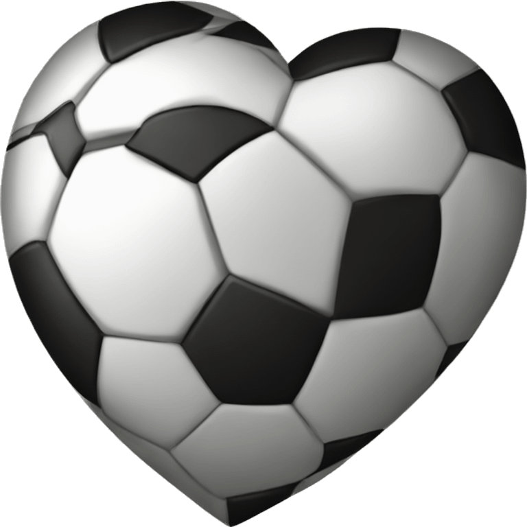 a heart with a soccer ball print emoji