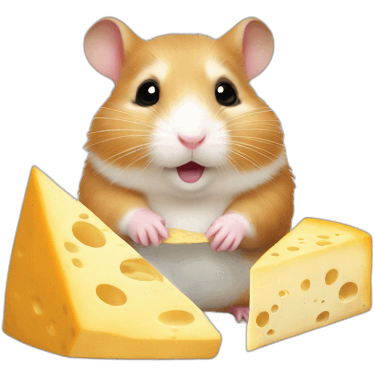 very cute hamster eating cheese, more picture image emoji