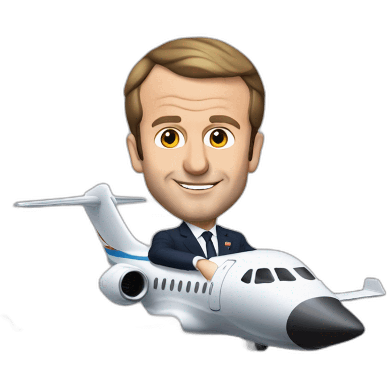 Emmanuel Macron dans un jet privé emoji