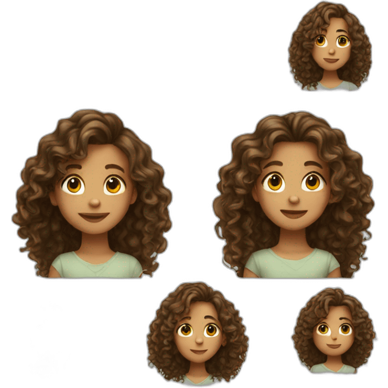 9 year old girl with long curly brown hair emoji