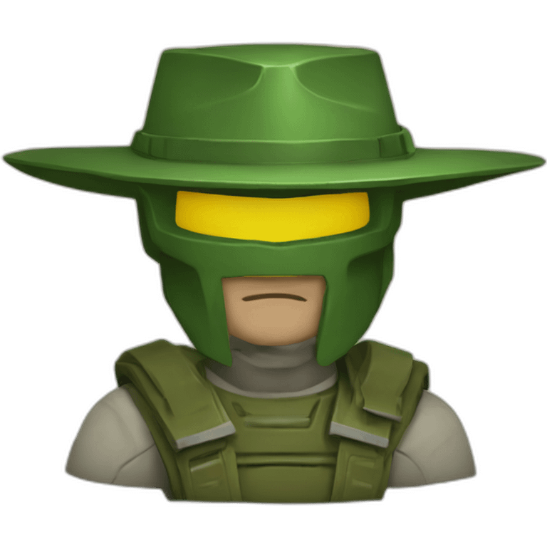 Doomguy in a paper hat emoji