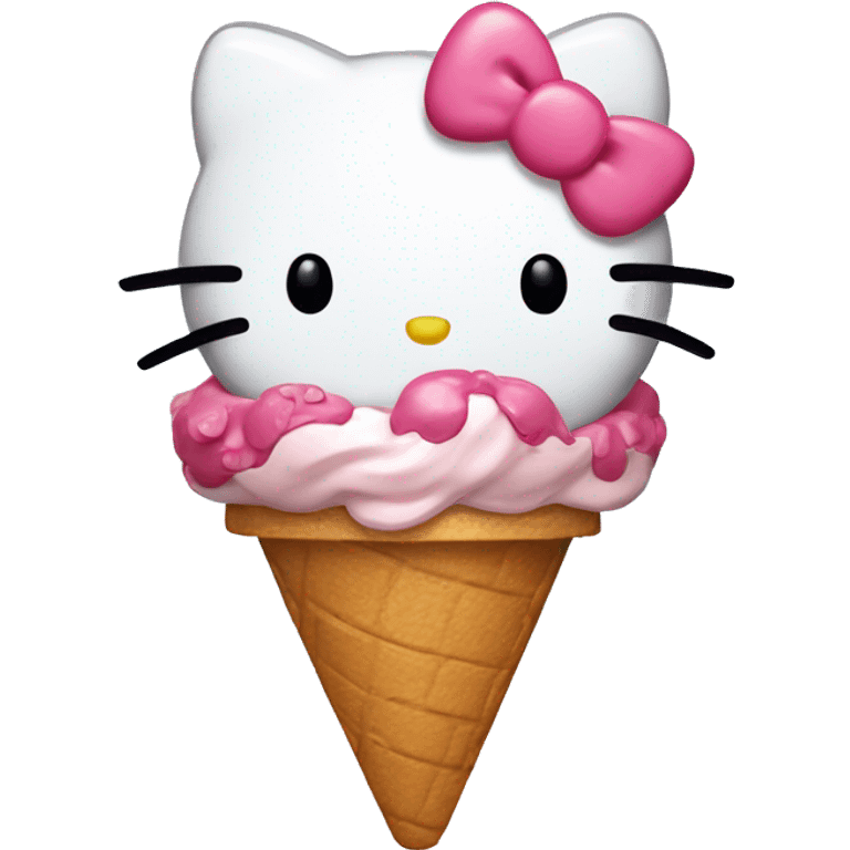 Hello kitty with ice cream emoji