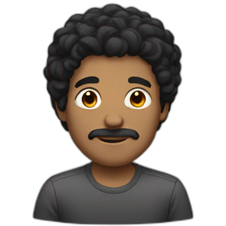 white man black hair dad emoji