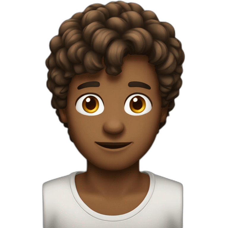 Jeune homme métisse cheveux bruns emoji