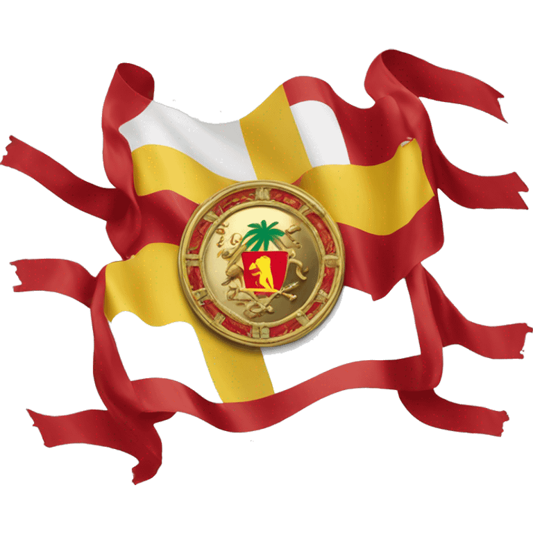 sicily flag gold and red with medusa in the middle emoji