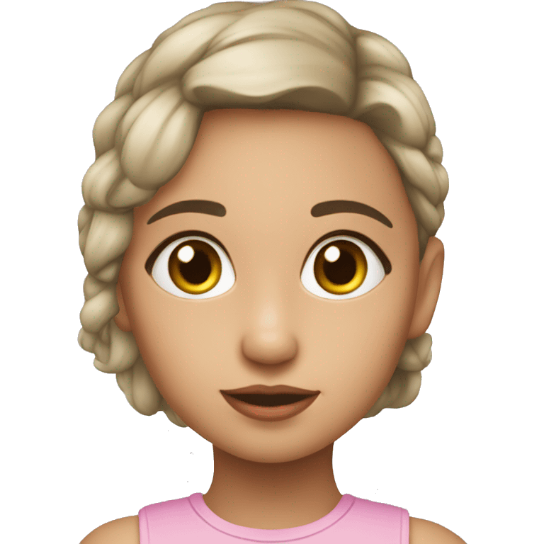 Niña usando un implante coclear y está de perfil  emoji